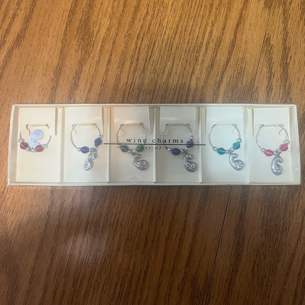 Pier 1 Multicolor wine glass charms